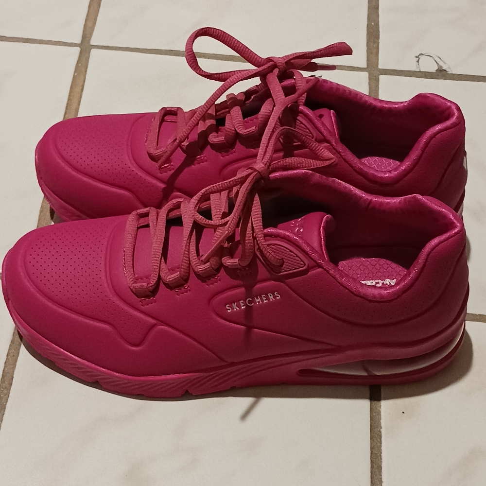 Skechers Street Los Angeles Air Cooled Memory Foam Vegan Fuschia - Picture 2 of 16
